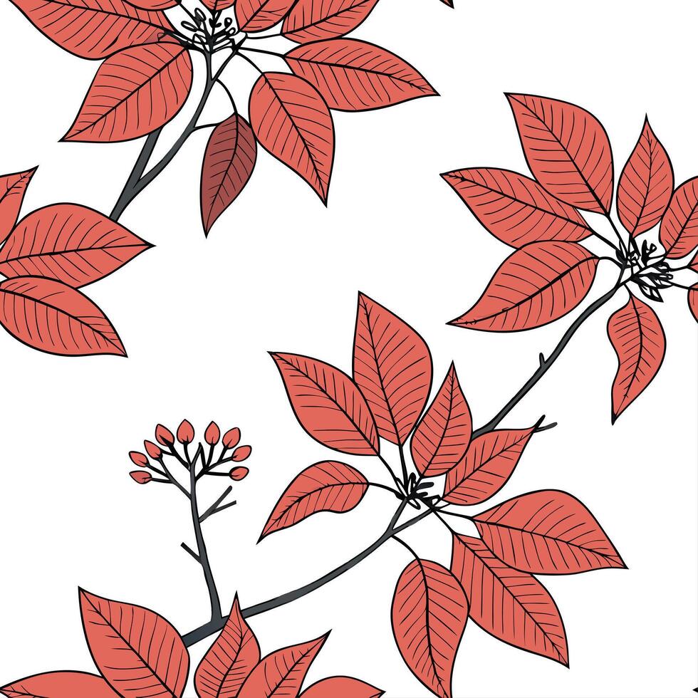 Minimalist poinsettia seamless tiles pattern with simple white petals and soft grey accents ideal for modern kitchens Set 4 vector
