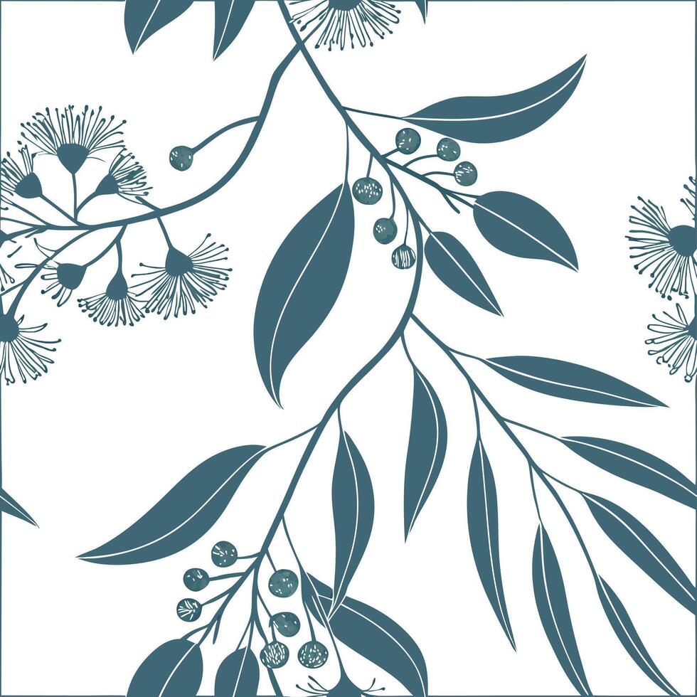Industrial eucalyptus seamless tiles pattern with bold lines and metallic accents on white background ideal for modern lofts Set 10 vector