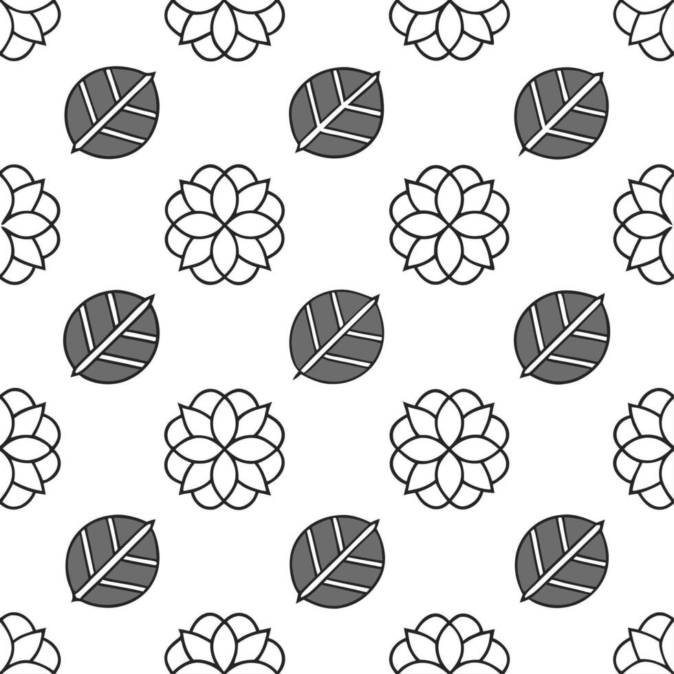 Industrial hydrangea seamless tiles pattern with bold lines and metallic accents on white background ideal for modern lofts Set 4 vector