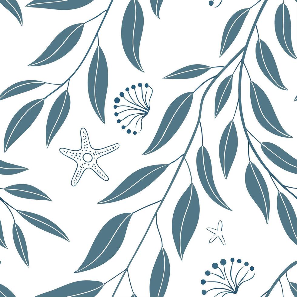 Industrial eucalyptus seamless tiles pattern with bold lines and metallic accents on white background ideal for modern lofts Set 2 vector