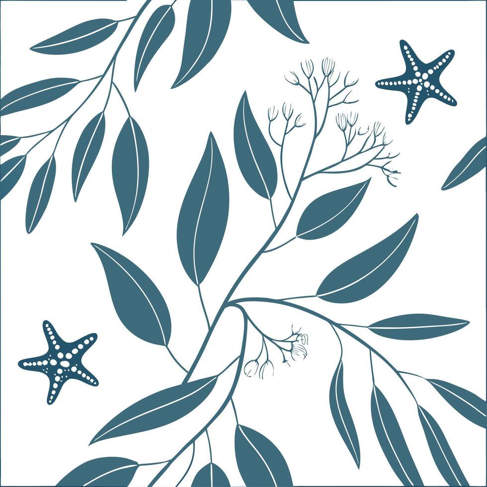 Industrial eucalyptus seamless tiles pattern with bold lines and metallic accents on white background ideal for modern lofts Set 4 vector