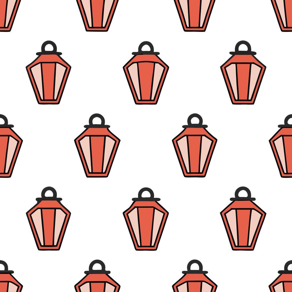 Heather and lanterns seamless pattern festive isolated white background perfect for holiday textiless branding packaging Set 2 vector