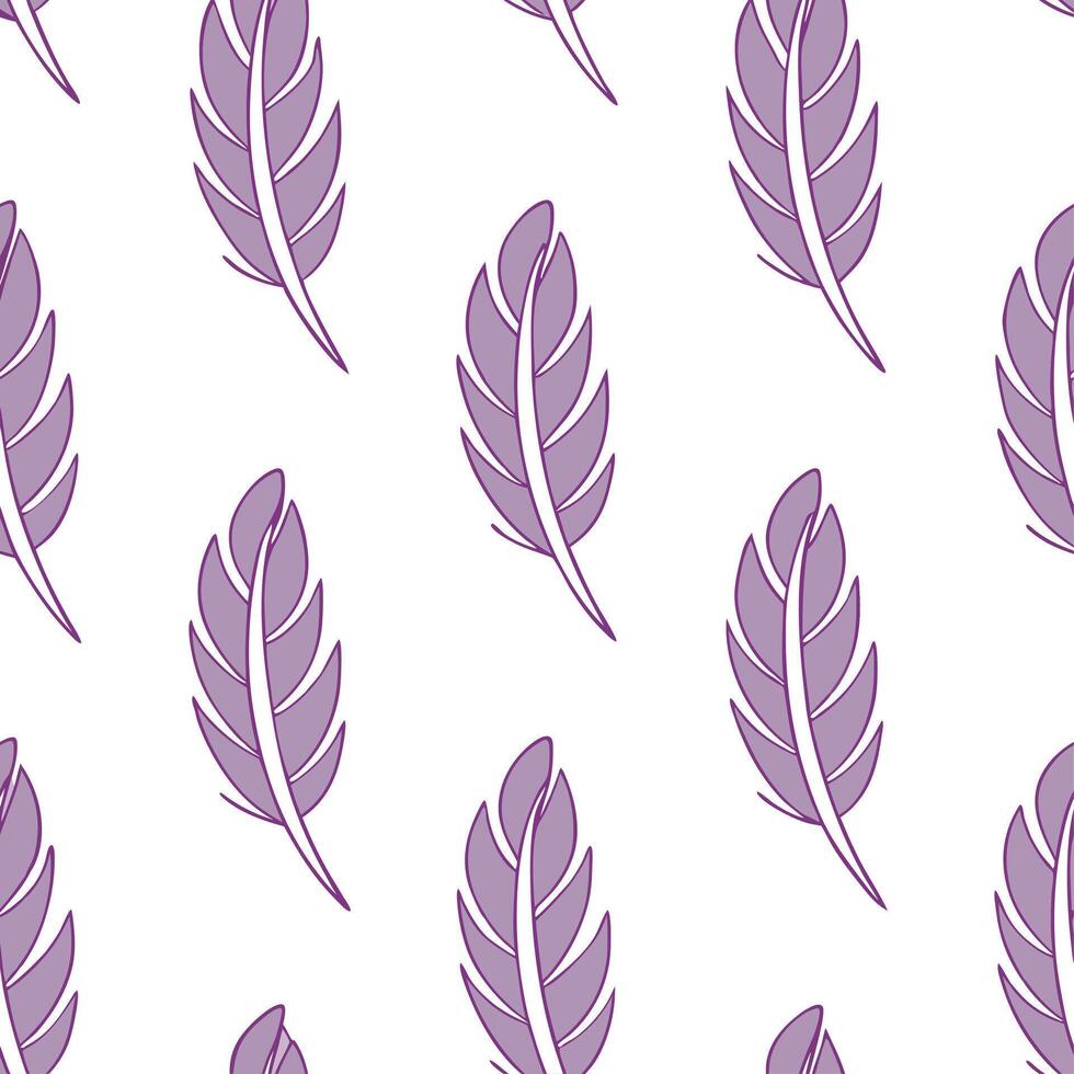 Heather and feathers seamless pattern airy isolated white background perfect for light textiless branding packaging vector