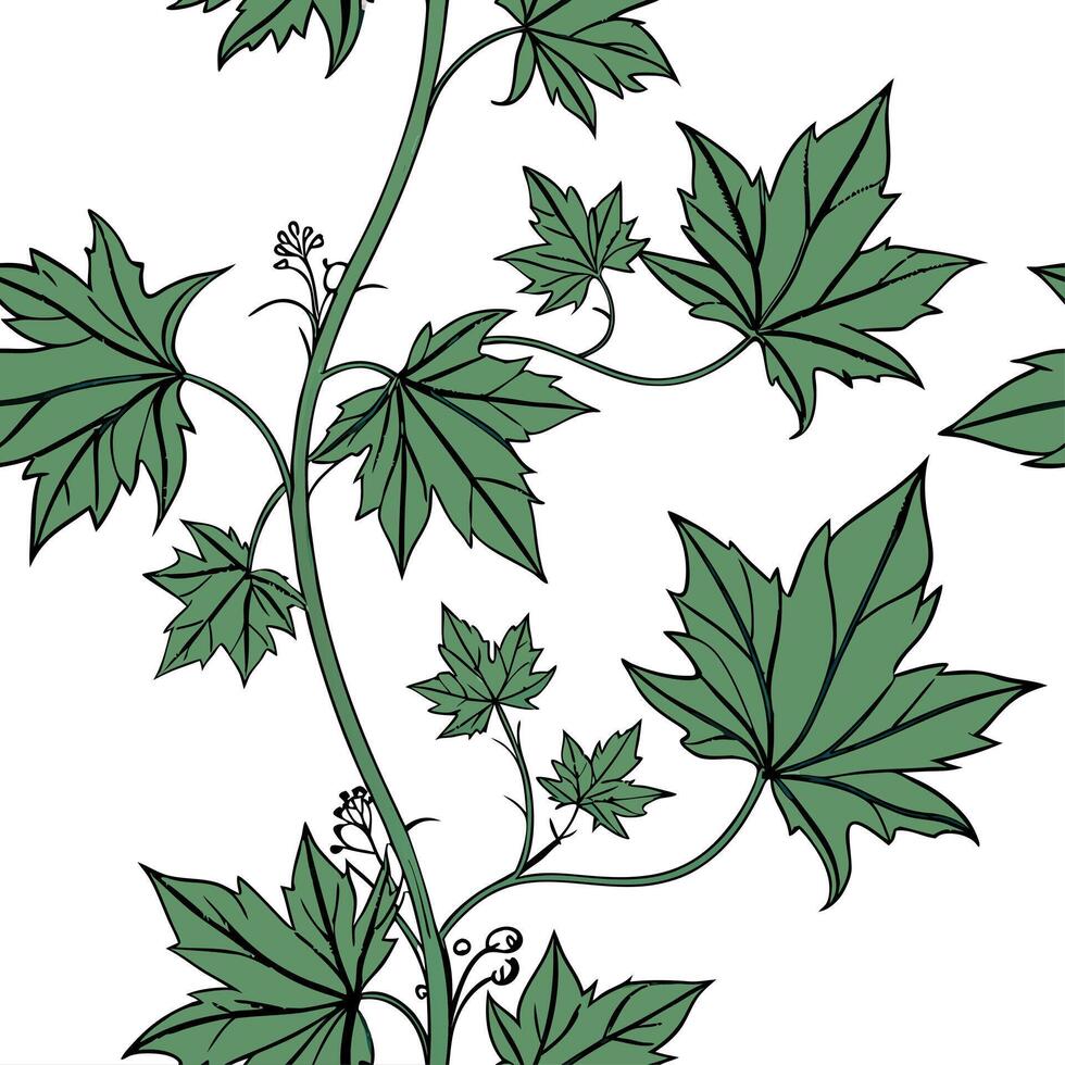 Delicate silver maple leaves seamless pattern with subtle shimmer on white background Set 2 vector
