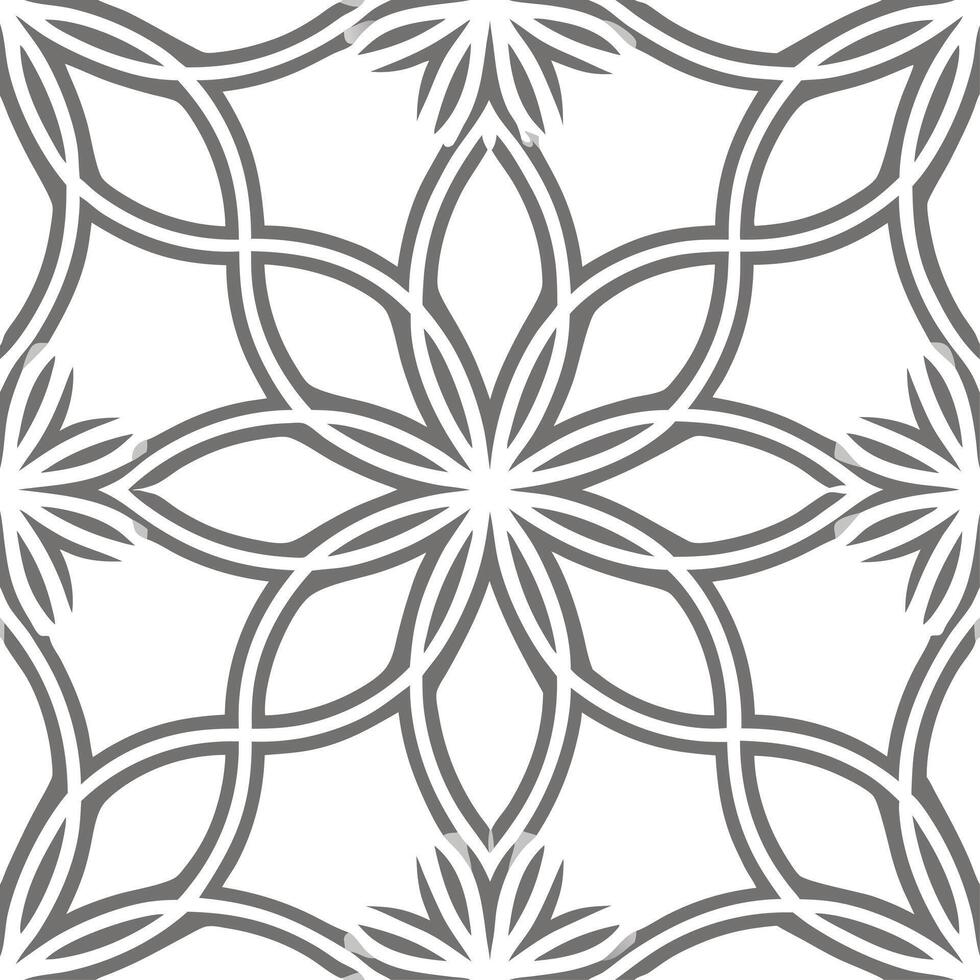 Contemporary minimalist seamless tiles pattern with abstract floral shapes and neutral colors for sleek modern homes Set 4 vector
