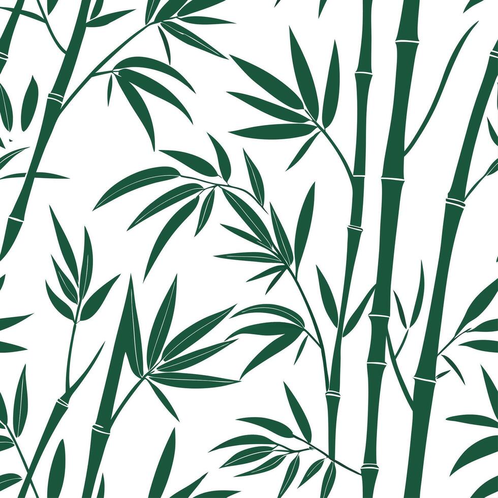 Coastal bamboo leaves seamless tiles pattern with airy bamboo and light blue accents on white background ideal for beach inspired rooms Set 2 vector