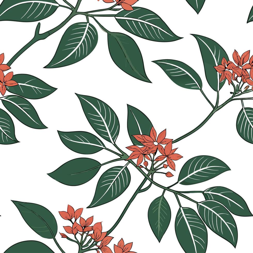 Botanical garden poinsettia seamless tiles pattern with various poinsettia species in natural reds on white background perfect for serene spaces Set 7 vector