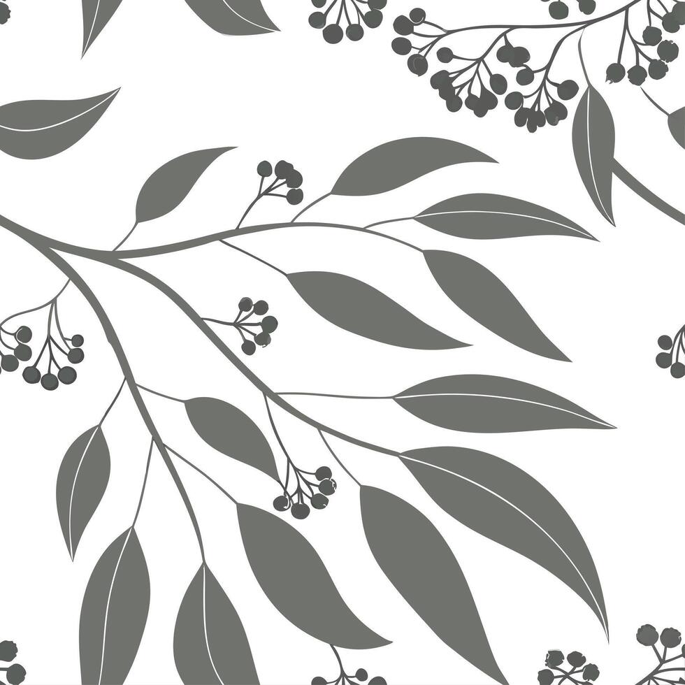Botanical garden eucalyptus seamless tiles pattern with various eucalyptus species in natural greens on white background perfect for serene spaces Set 10 vector