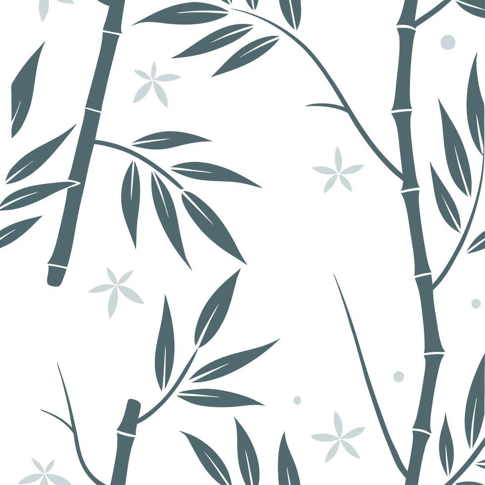 Botanical garden bamboo leaves seamless tiles pattern with various bamboo species in natural greens on white background perfect for serene spaces Set 4 vector