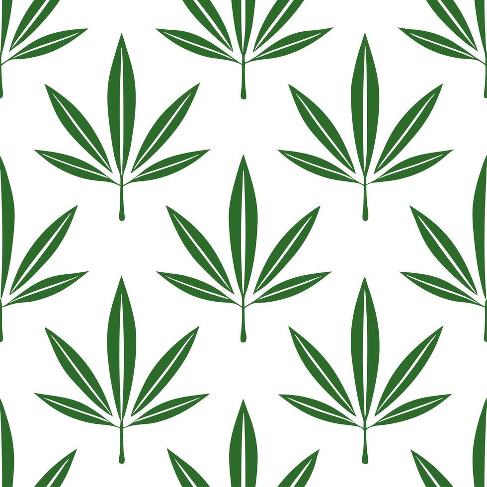 Botanical garden bamboo leaves seamless tiles pattern with various bamboo species in natural greens on white background perfect for serene spaces Set 7 vector