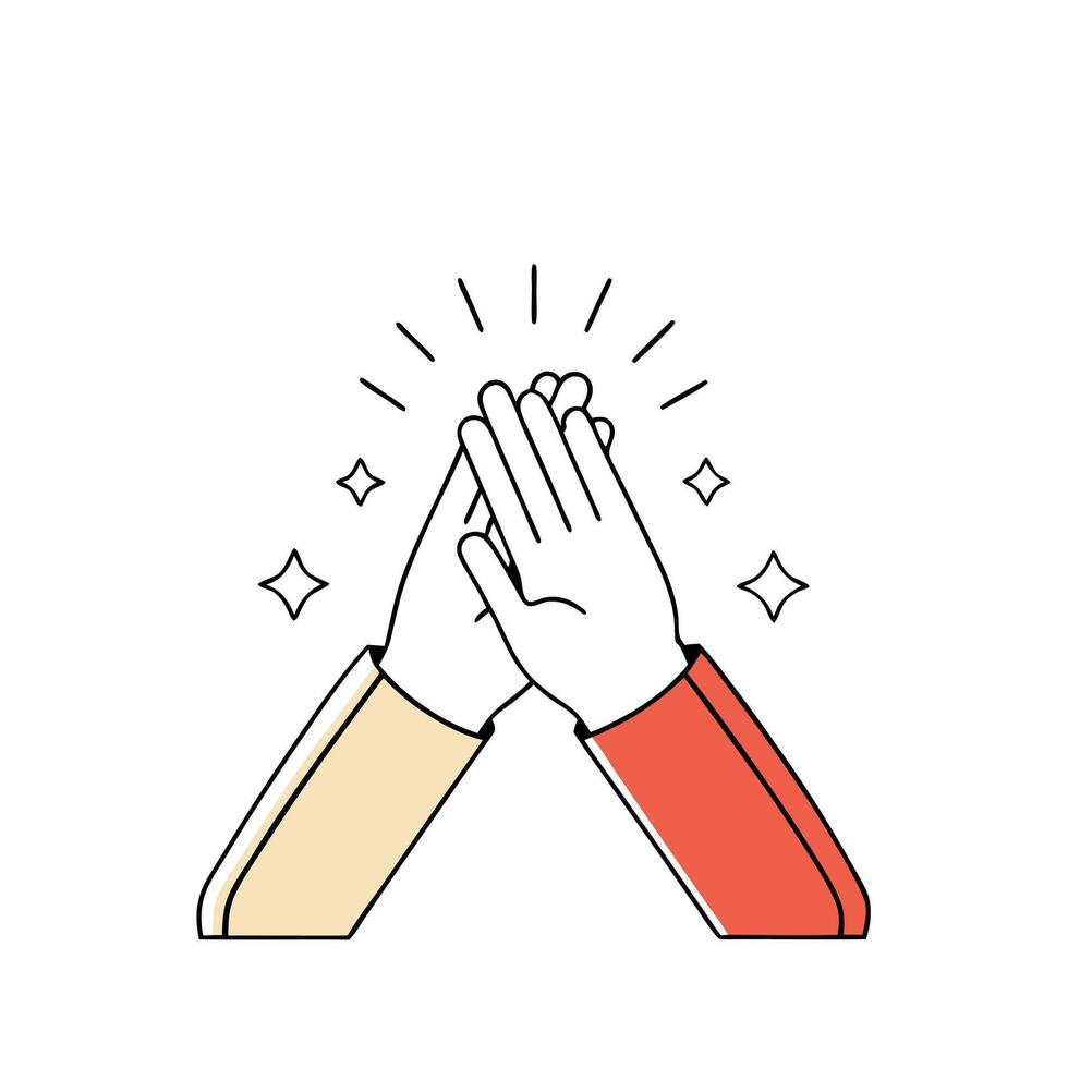 Bokeh Hands Clapping After a Team Brainstorming Session Set 2 vector