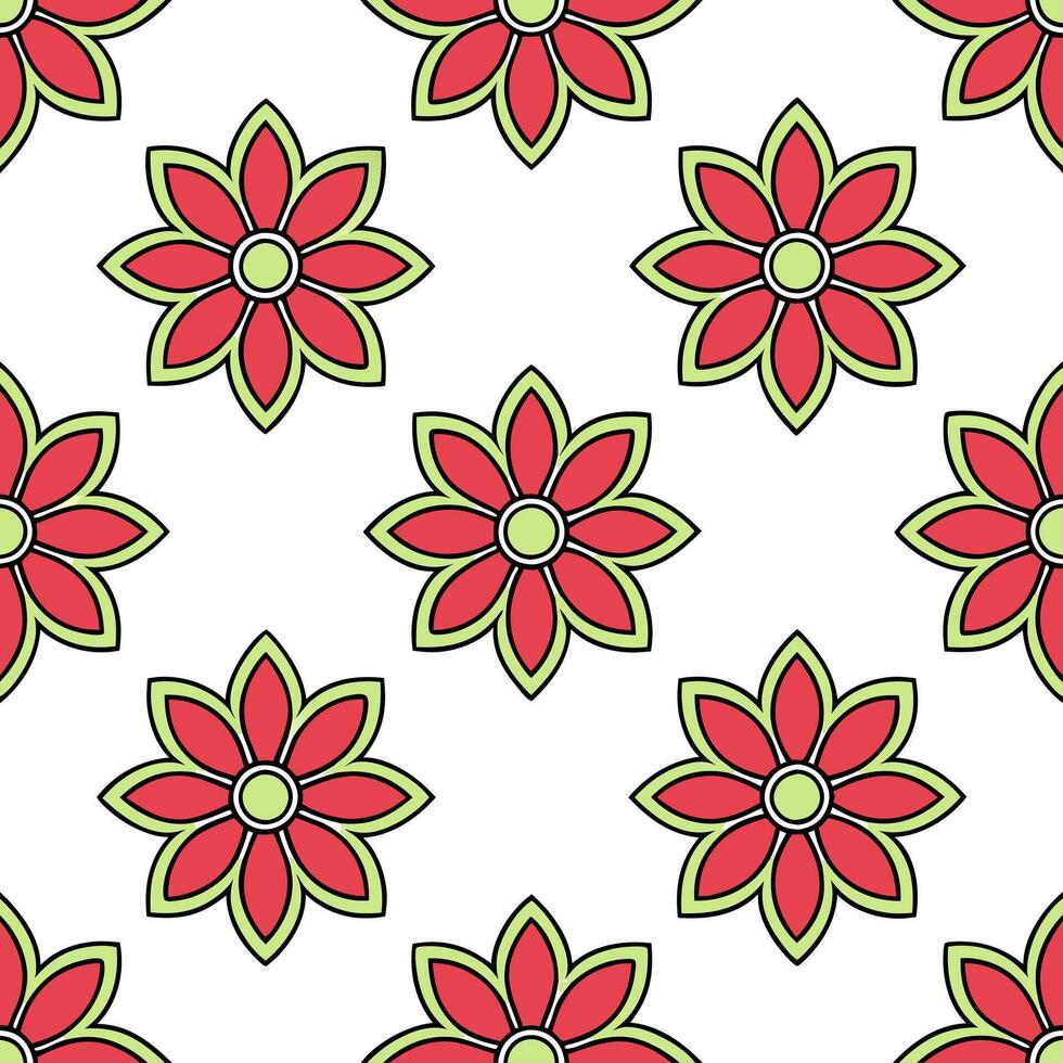 Bohemian seamless tiles pattern with eclectic floral motifs and rich vibrant colors perfect for creative spaces Set 4 vector