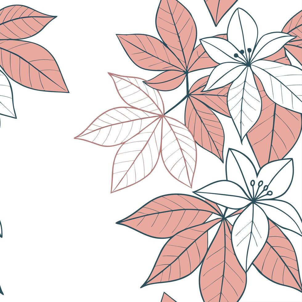 Bohemian poinsettia seamless tiles pattern with vibrant red blooms and intricate leaf details on white background ideal for eclectic spaces Set 7 vector