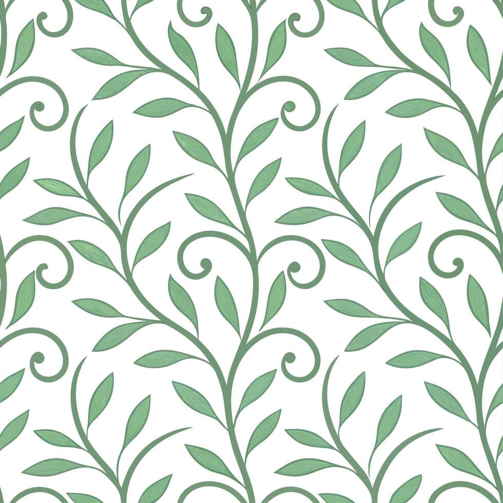 Art Nouveau vine seamless tiles pattern with flowing lines and pastel colors ideal for elegant dining rooms Set 2 vector