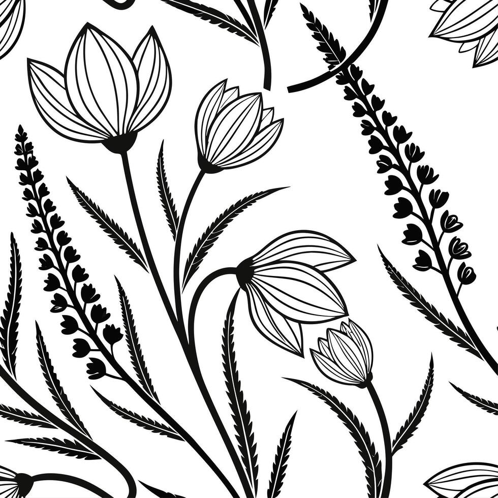 Art deco heather seamless pattern with metallic accents and geometric elements on white Set 2 vector