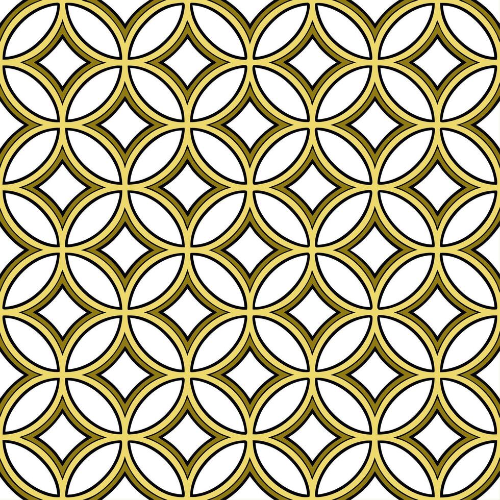 Art deco buttercup seamless pattern with metallic accents and geometric elements on white vector