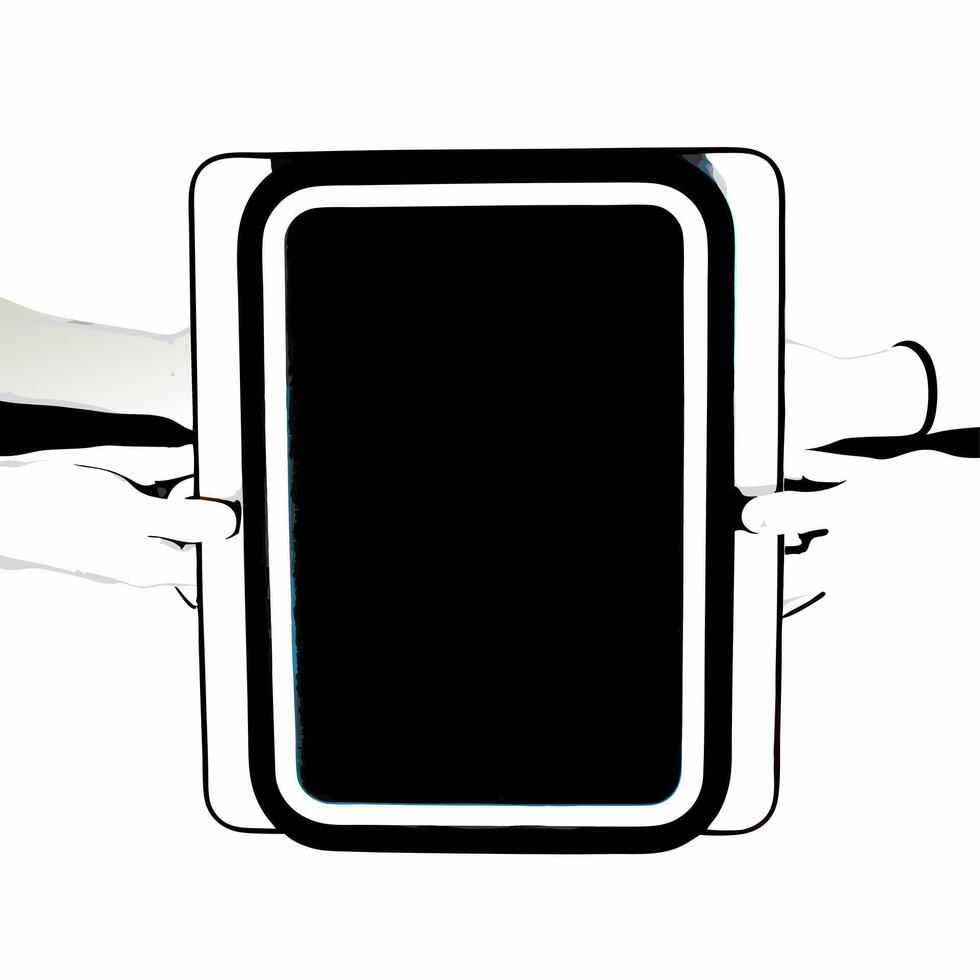Close up of a family passing a glowing futuristic device as a gift focus on hands with copy space concept as A macro shot of a family passing a glowing futuristic device as a gift Dynamic Square vector