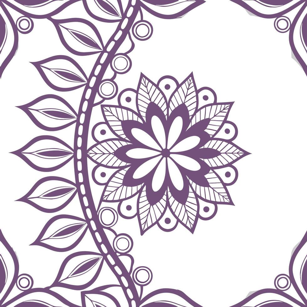 Elegant lilac lace seamless tiles pattern luxurious isolated white background ideal for upscale branding packaging wedding invites concept as Elegant lilac lace seamless pattern on flat vector
