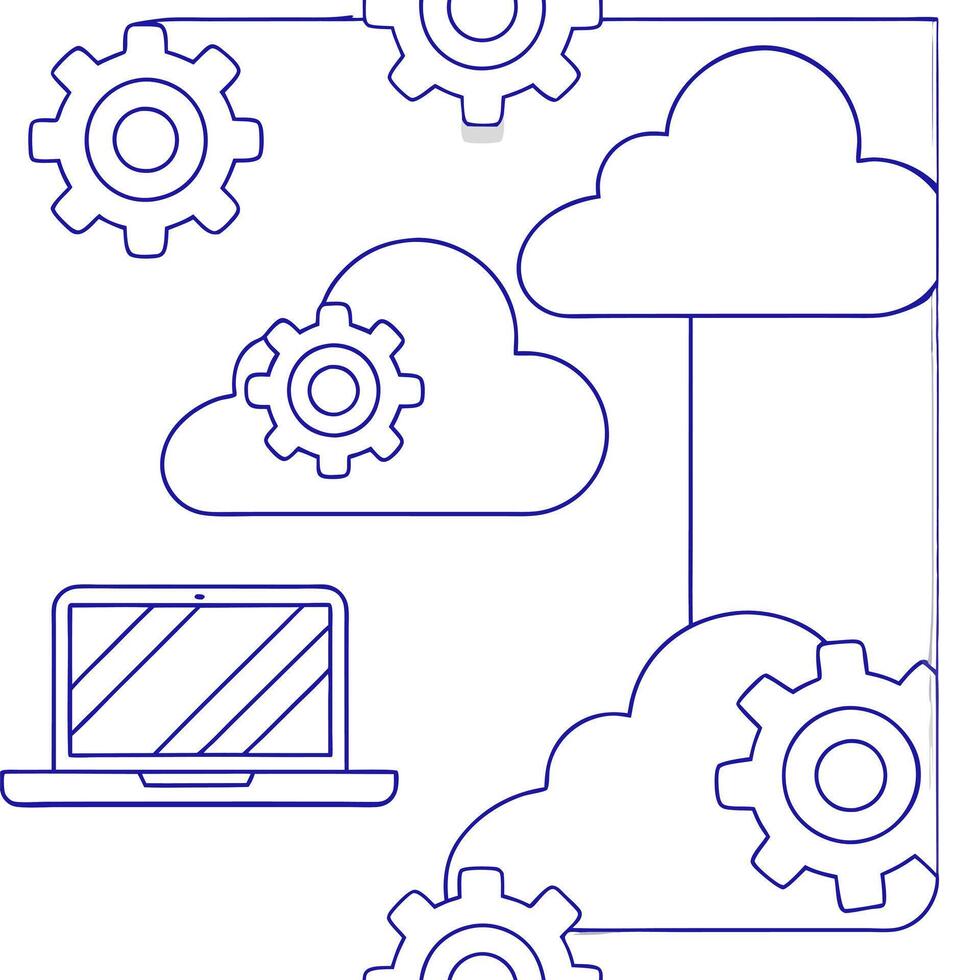 ERP on cloud and system and cloud concept as Utilize cloud based ERP systems for seamless operations leveraging cloud technology for enhanced efficiency and flexibility in Photo flat vector