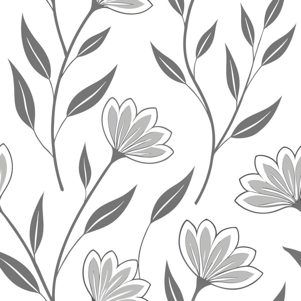 Ethereal silver heather seamless pattern with metallic shimmer on white background concept as Ethereal silver heather flowers with metallic shimmer creating delicate seamless patte flat vector
