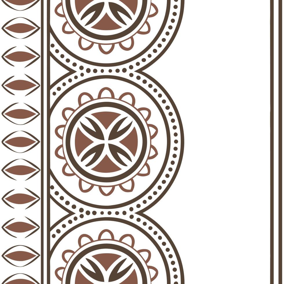 Ethnic patterns seamless design with ancient symbols and earth tones for a spiritual grounded cultural aesthetic concept as Grounded ethnic patterns with ancient symbols and earth flat vector