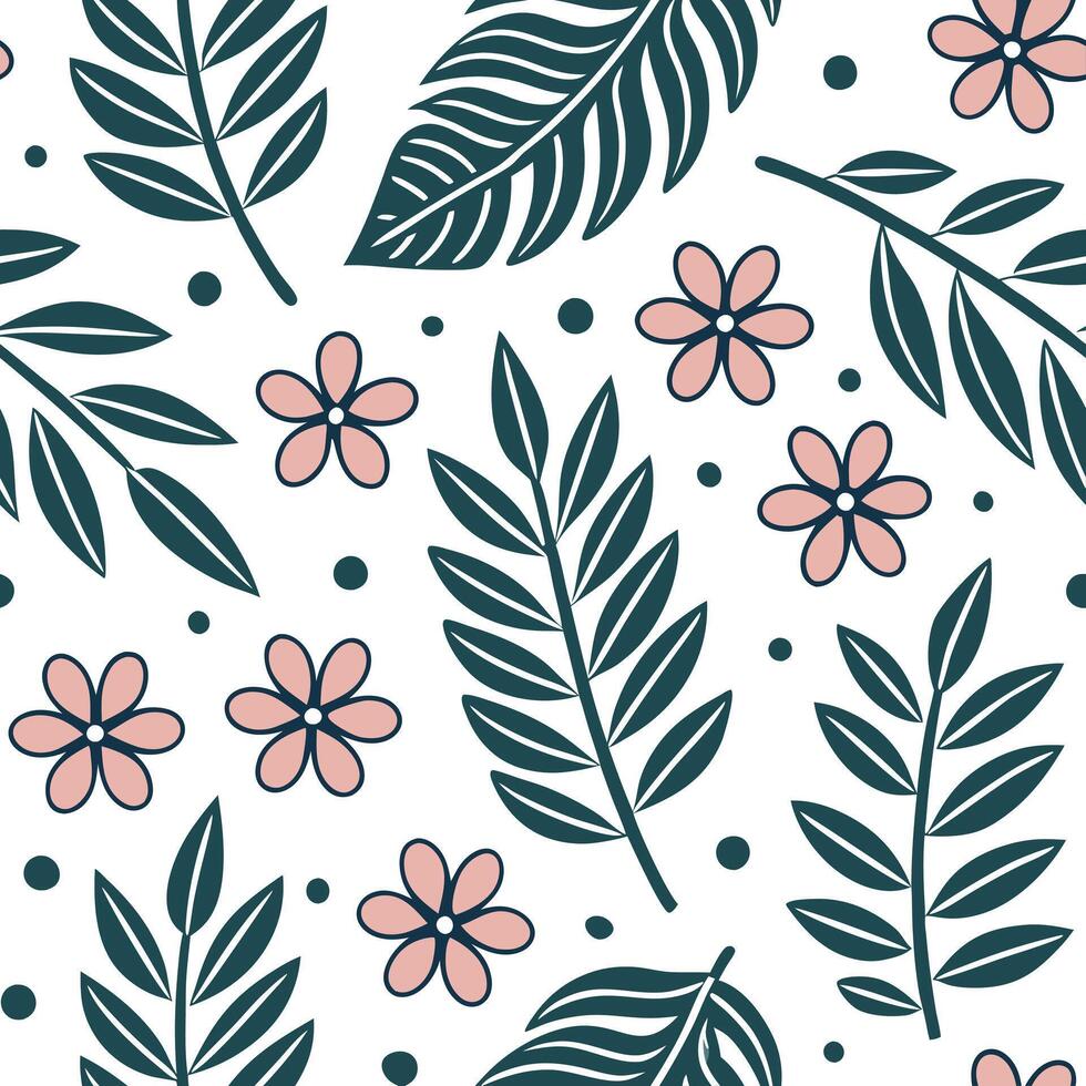 Ethnic patterns seamless design with natural elements like leaves and flowers for a boho chic free spirited look concept as Boho chic ethnic patterns with natural elements like lea flat vector