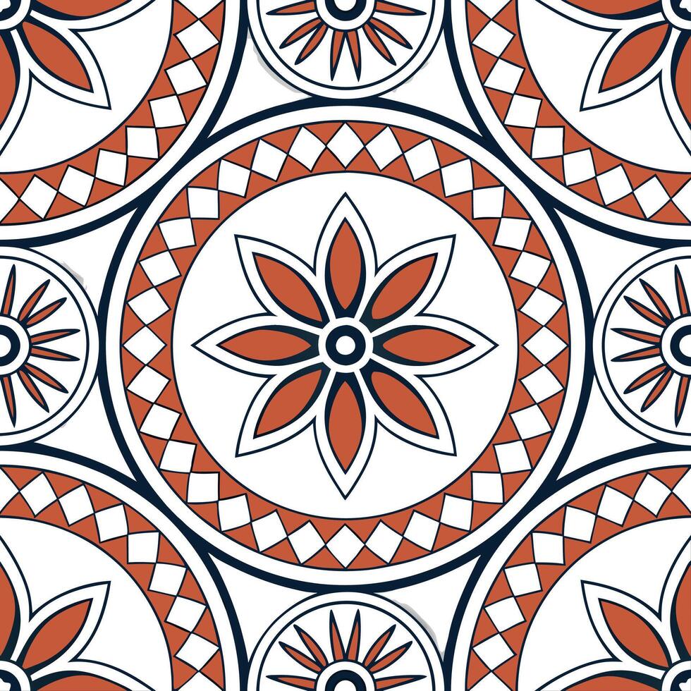 Ethnic patterns seamless design with mosaic tiles and vibrant primary colors for a striking bold cultural look concept as Striking ethnic patterns with mosaic tiles and vibrant pri flat vector