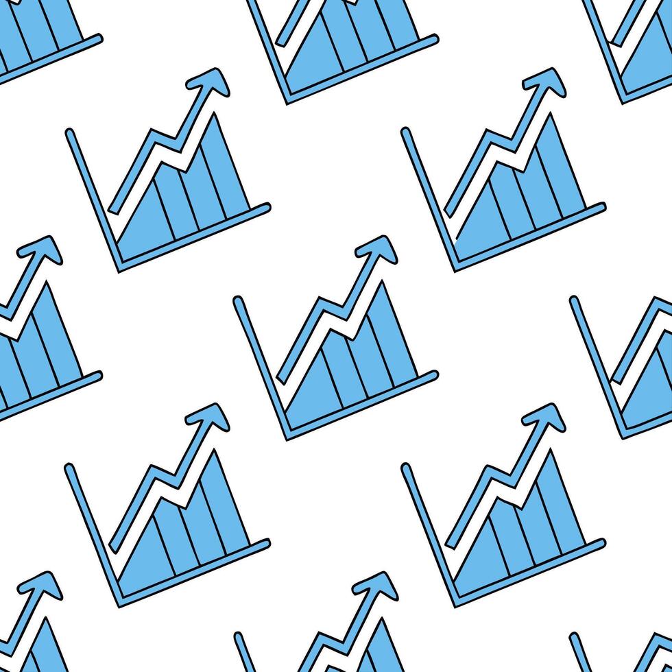 Flat 3D loop animation rising blue stock market chart showing growth success business financial graph economy data investment analysis abstract seamless concept concept as 3D loop flat vector
