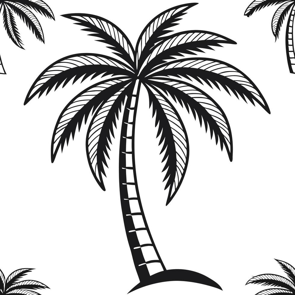 Flat Abstract palm tree seamless pattern artistic isolated white background ideal for creative projects posters wallpapers digital media concept as Abstract palm tree seamless patt flat vector