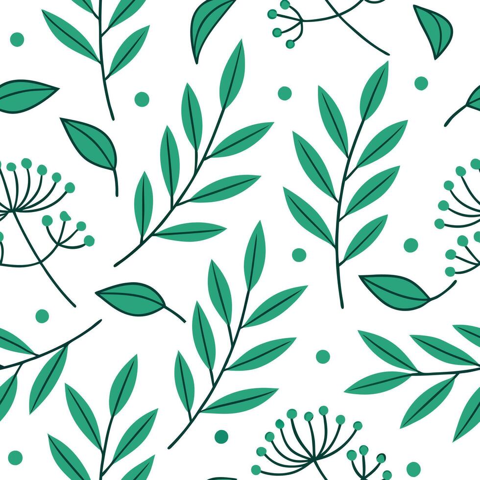 Flat Abstract spring nature seamless pattern with organic lines and vibrant greens for modern botanical designs concept as Bold abstract spring nature pattern with organic lines an flat vector