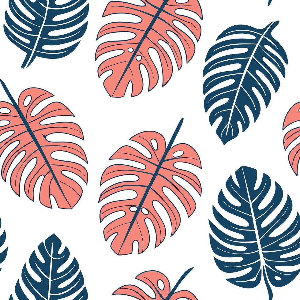 Flat Abstract tropical leaves seamless tile pattern with bold geometric shapes and vibrant colors for modern artistic spaces concept as Bold geometric shapes with vibrant colors cr flat vector