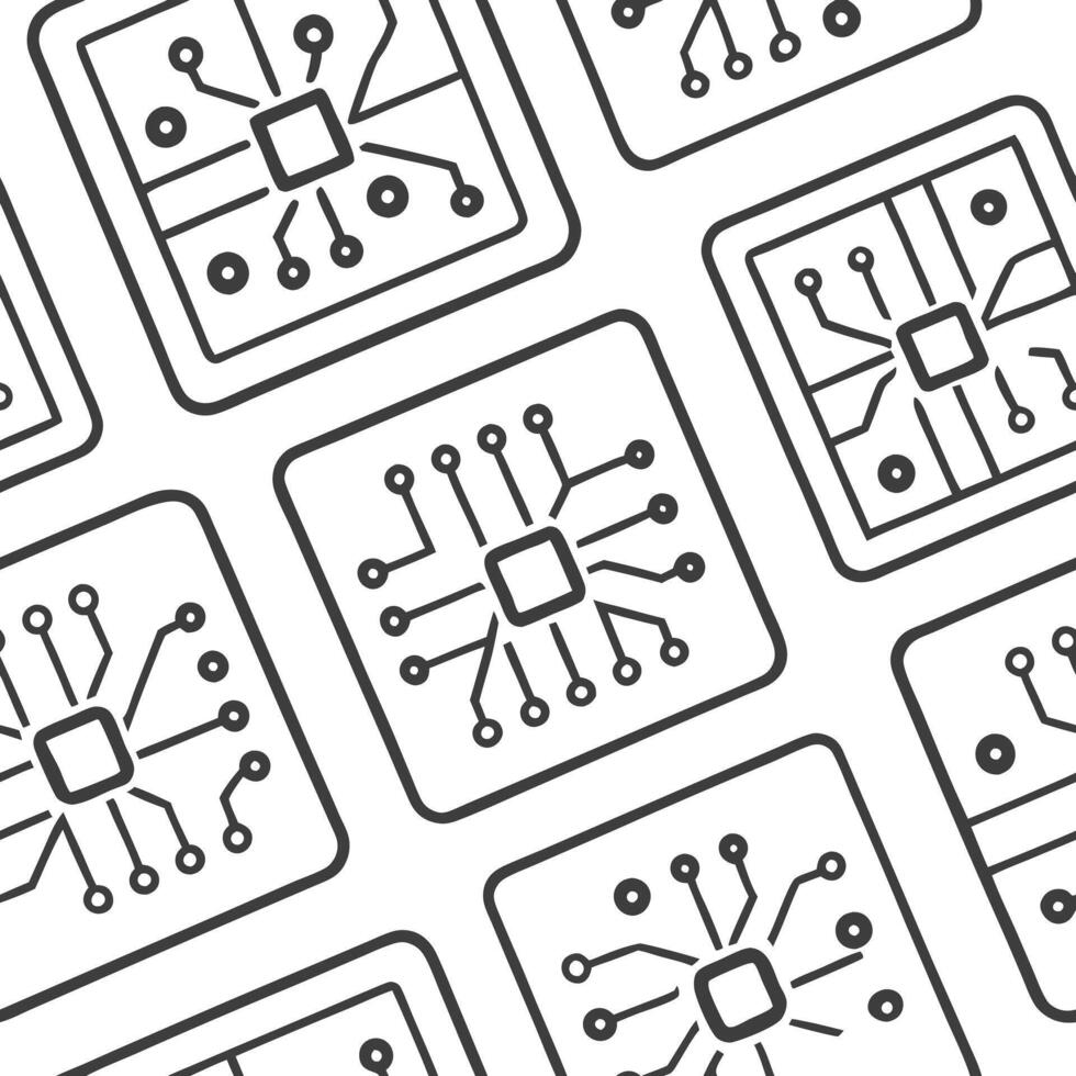 Flat Arrange high contrast circuit boards on modular white backgrounds unifying bold shapes into seamless tile geometry concept as Achieve a futuristic mosaic effect bridging engin flat vector