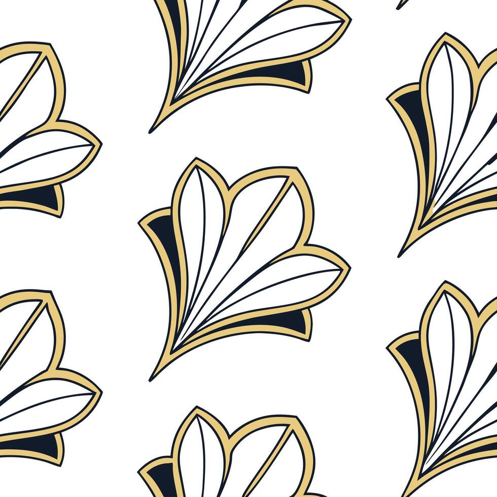 Flat Art deco geometric seamless pattern with metallic highlights for luxurious decor concept as Sophisticated art deco geometric shapes in a seamless pattern enhanced with metalli flat Set 2 vector