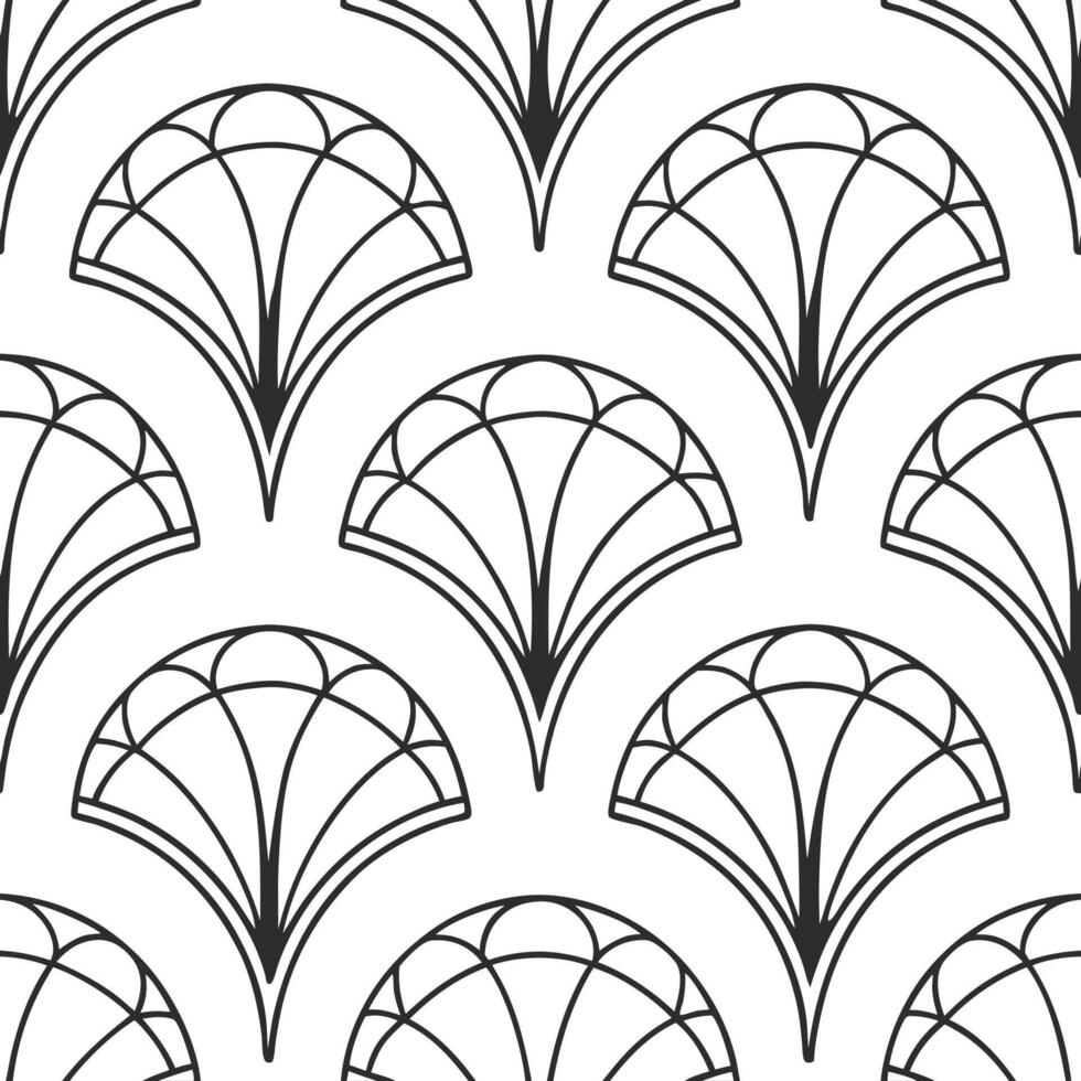 Flat Art deco seamless tile pattern with intricate retro illustrations inspired by 1920s luxury and elegance concept as Intricate elegant art deco graphics create seamless tile pat flat vector