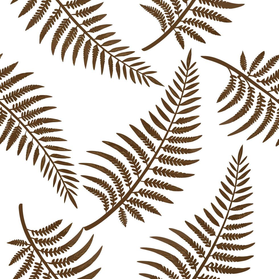 Flat Art Nouveau fern seamless tile pattern with flowing fern vines and intricate leaf details in emerald green tones for artistic interiors concept as Flowing fern vines and intri flat vector
