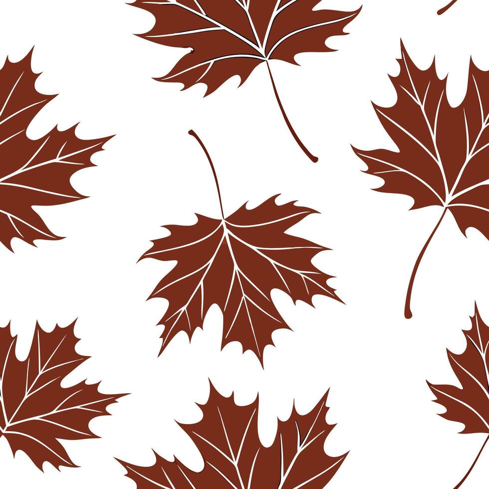 Flat Autumn leaves seamless pattern with rich red orange and yellow hues for vibrant fall designs concept as Vibrant autumn leaves pattern with rich red orange and yellow hues perf flat Set 2 vector