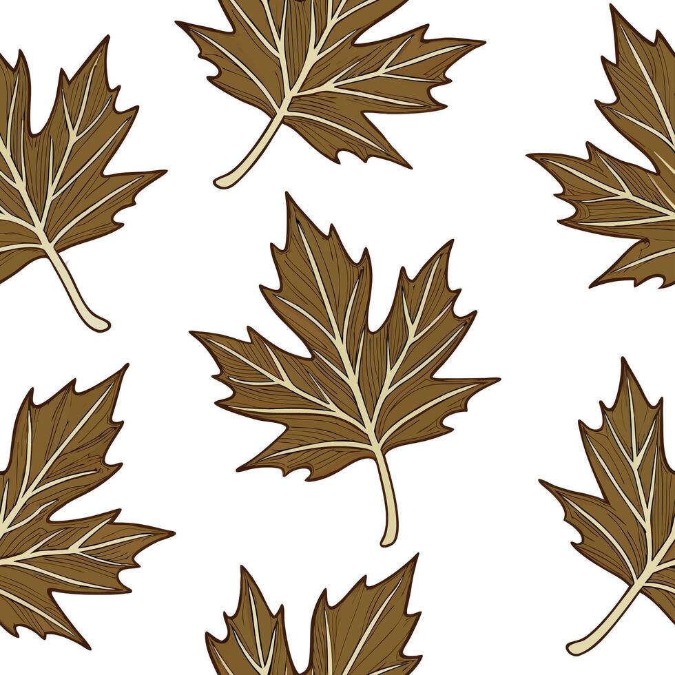 Flat Autumn leaves seamless pattern with rich red orange and yellow hues for vibrant fall designs concept as Vibrant autumn leaves pattern with rich red orange and yellow hues perf flat Set 7 vector
