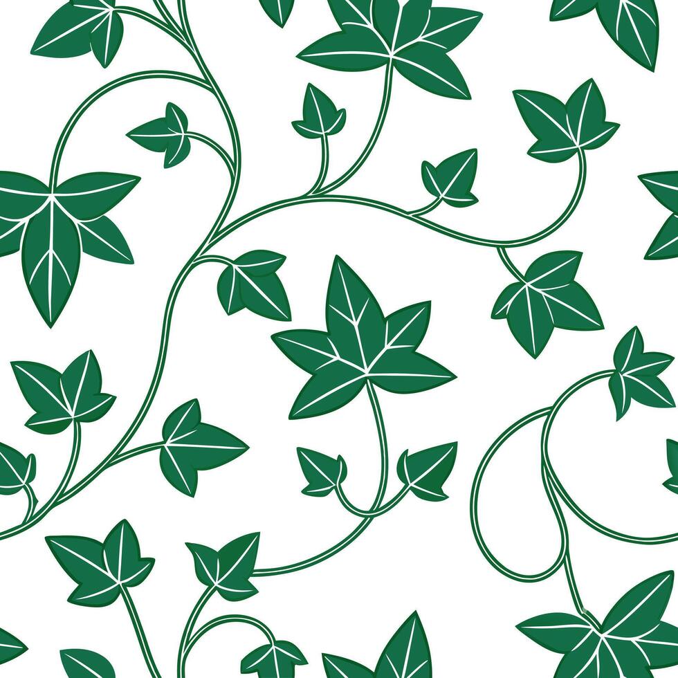Flat Beautiful spring vine and ivy seamless tile pattern with twisting green tendrils and vibrant leaves concept as Twisting vines and ivy with vibrant green tendrils form a beauti flat vector