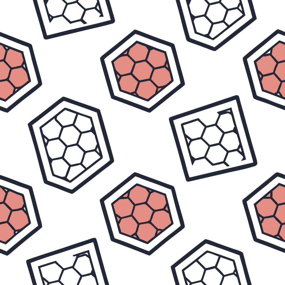 Flat Bold color block hexagon seamless pattern dynamic isolated white background perfect for adventurous brand identity product packaging concept as Dynamic color block hexagon sea flat vector