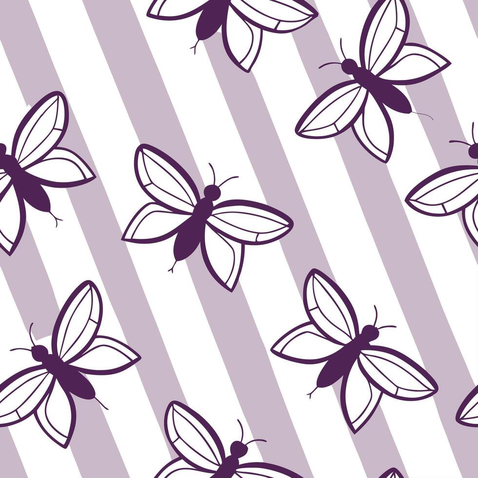 Flat Bold lilac stripes seamless tile pattern striking isolated white background ideal for modern home textiles branding packaging concept as Bold lilac stripes seamless pattern on flat vector