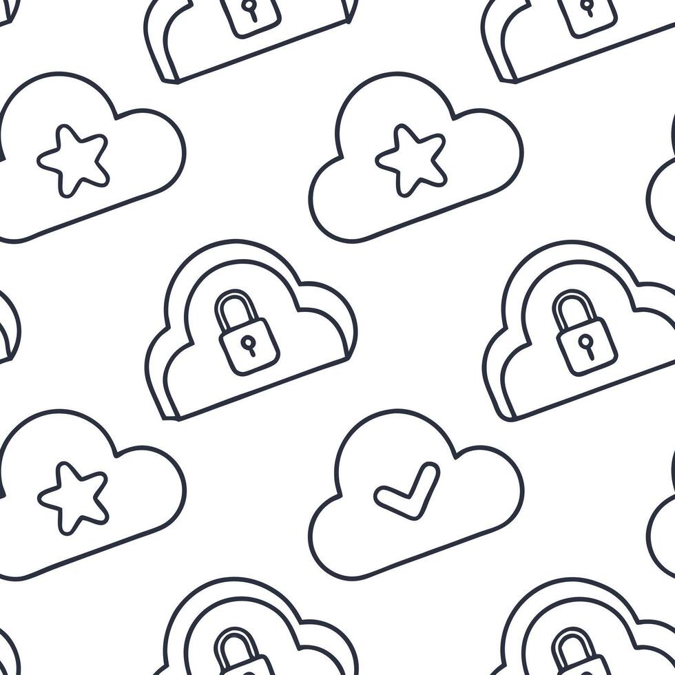 Flat Business online backup storage and cloud computing service symbolizes secure and efficient workplace data management systems concept as Highlights the role of cloud services flat vector