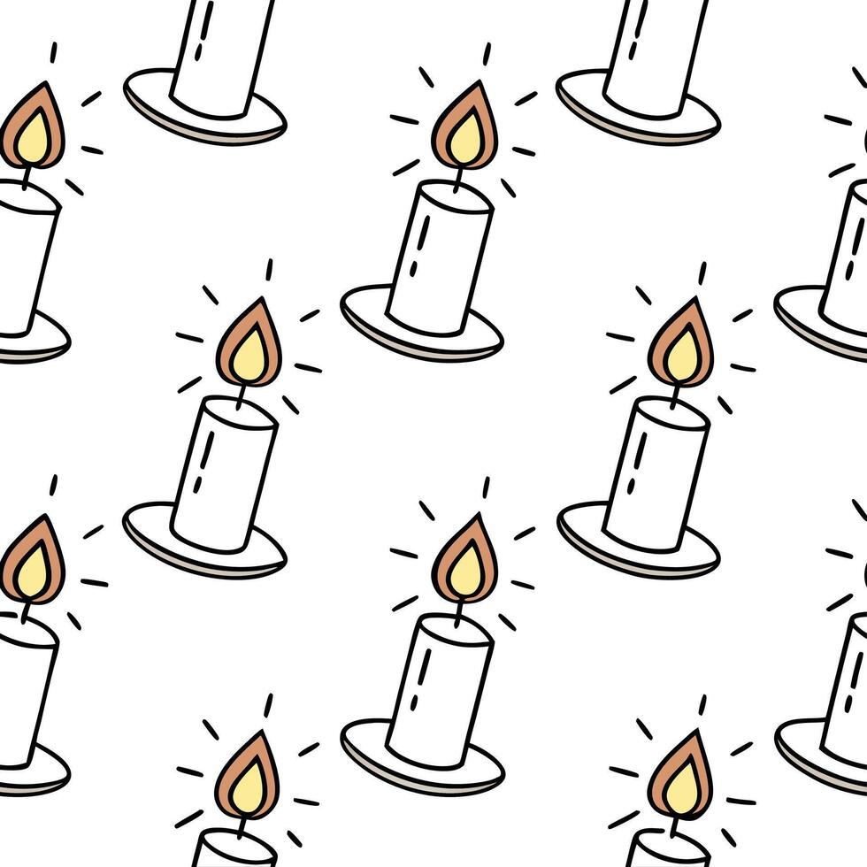 Flat Candlelight Glow concept as Design a seamless background featuring cartoon style candles with soft glowing effects symbolizing warmth and togetherness during Yalda Night in flat vector