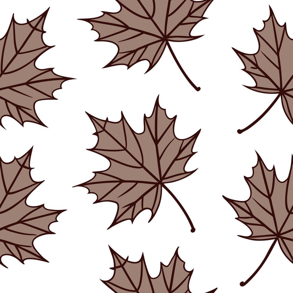 Flat Classic embroidered maple leaves seamless pattern with textured details on white concept as Textured embroidered style maple leaves creating a classic seamless pattern ideal f flat vector