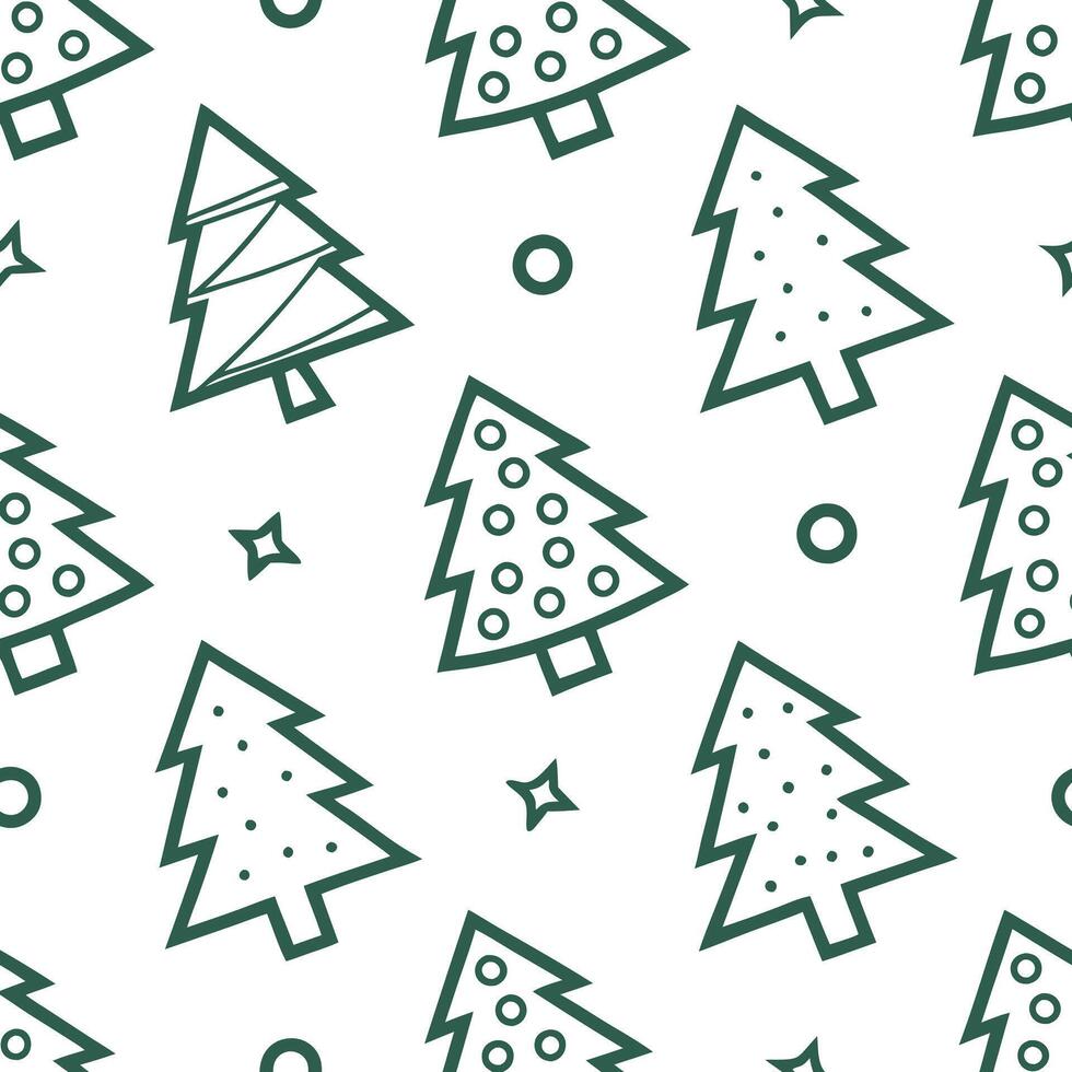 Flat Compostable Packaging Christmas Tree concept as A seamless minimal background featuring a repeating pattern of Christmas trees made from compostable packaging materials promot flat vector