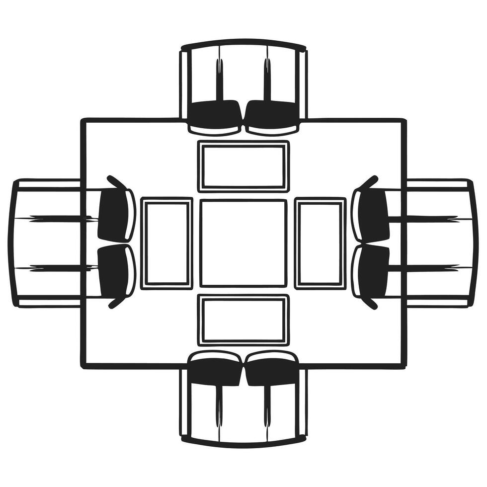 Flat Energetic Team Collaboration with Creative Tools concept as An energetic team collaborating using creative tools and digital devices during a brainstorming session in a vibran flat Set 2 vector