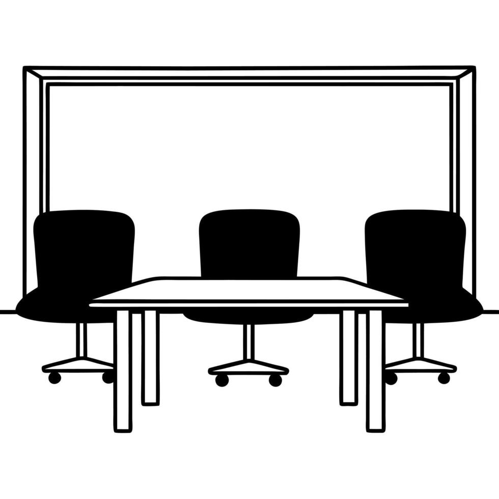 Flat Glossy Minimalist Office with Open Space concept as A glossy minimalist office featuring open space with minimal decor and modern furniture ideal for creative meetings and col flat vector