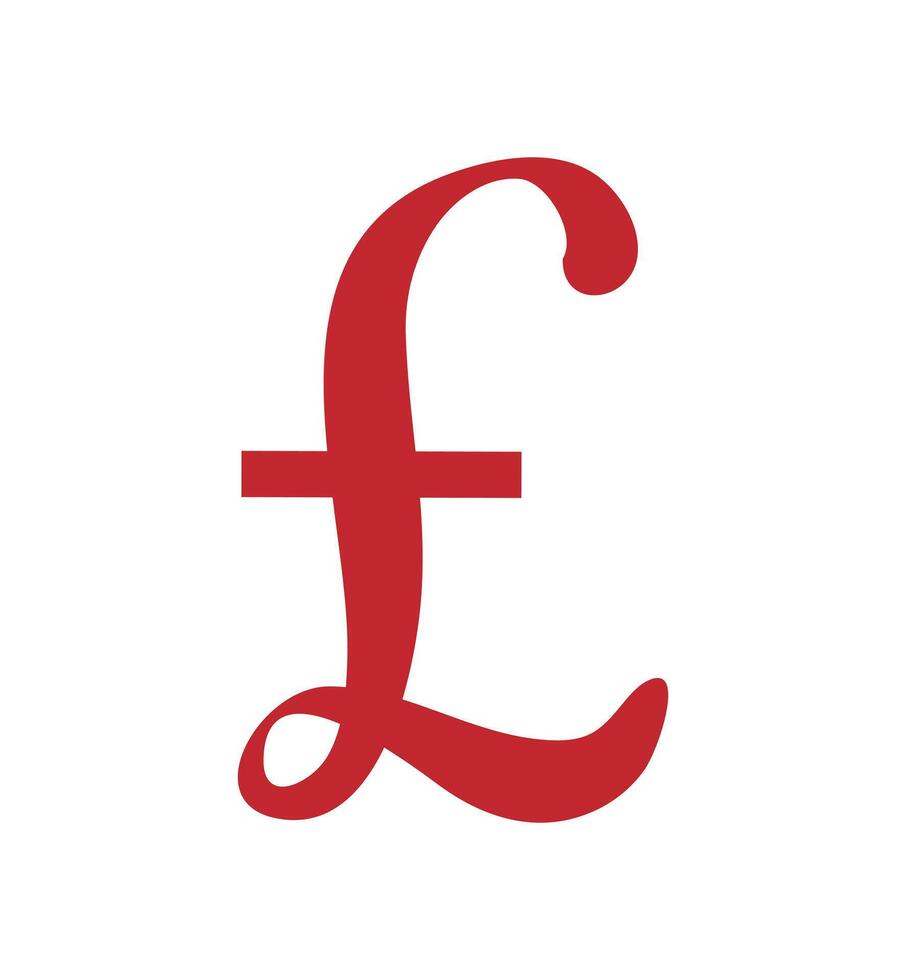 Red British Pound Symbol vector