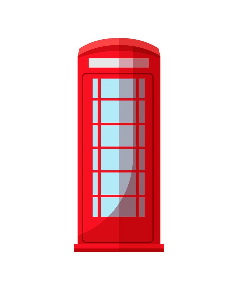 Red British Phone Booth vector