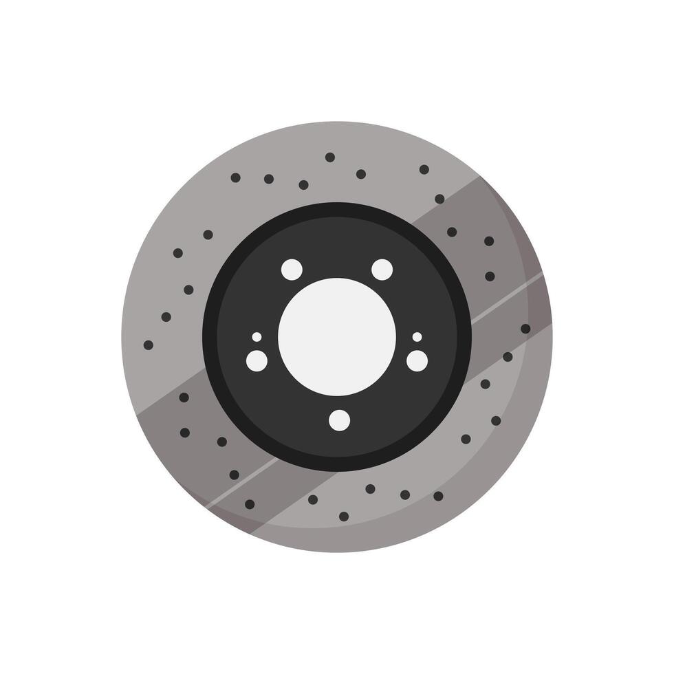 Black Center Brake Rotor vector