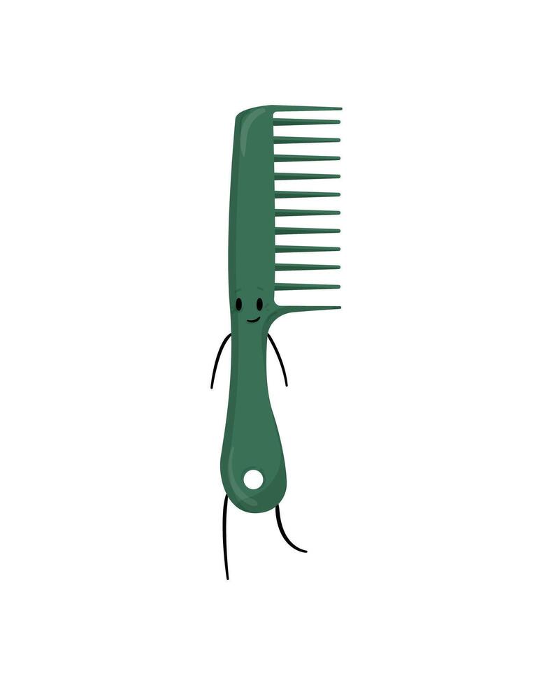 Green Hair Comb Character vector